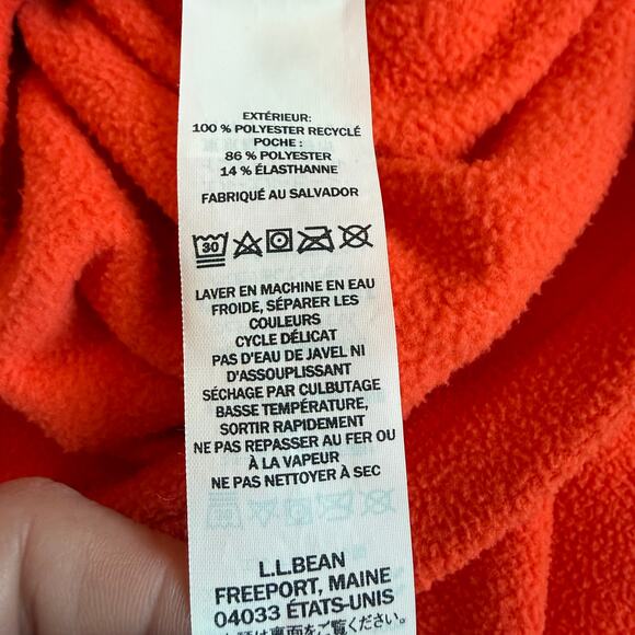 LL Bean Youth Fitness Fleece Quarter-Zip Colorblock 4 - Picture 11 of 11